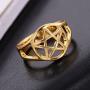 TEAMER Wiccan Pentacle Star Ring Witchcraft Pagan Gold Ring Size 9.5