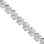 Sterling Silver Genuine, Created or Simulated Gemstone S Design Bar Classic Tennis Bracelet, Choose a Color