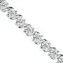 Sterling Silver Genuine, Created or Simulated Gemstone S Design Bar Classic Tennis Bracelet, Choose a Color Sterling Silver Genuine, Created or Simulated Gemstone S Design Bar Classic Tennis Bracelet, Choose a Color