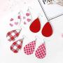 MTSCE 12-20 Pairs Leather Earrings for Women Girls Party, Lightweight Teardrop Faux Leather Earrings, Heart-Shaped Print Drop Earrings Set Valentine Day Gift