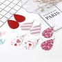 MTSCE 12-20 Pairs Leather Earrings for Women Girls Party, Lightweight Teardrop Faux Leather Earrings, Heart-Shaped Print Drop Earrings Set Valentine Day Gift