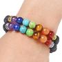 Zuo Bao 7 Chakra Natural Stone Yoga Bracelet 8mm Nature Stone Braided Rope Healing Yoga Bead Rope Necklace