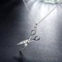 CHUYUN Trendy Silver Hair Scissor Dangle Pendant Necklace Scissors Jewelry Hairdresser Gift