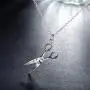 CHUYUN Trendy Silver Hair Scissor Dangle Pendant Necklace Scissors Jewelry Hairdresser Gift CHUYUN Trendy Silver Hair Scissor Dangle Pendant Necklace Scissors Jewelry Hairdresser Gift
