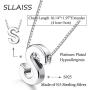 Sllaiss Tiny Initial Letter Pendant Necklace Men Women 925 Sterling Silver A-Z Charm Necklace Alphabet Name Jewelry