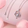 NEWNOVE I Love You to The Moon and Back Sterling Silver Heart Necklace for Women, Romantic Gifts for Her on Valentines Day Mothers Day Anniversary Christmas Birthday Gifts for Women Girls