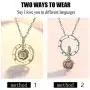 VAttract I Love You Projection Necklace 100 Languages Round Pendant with Meaning The Memory of Your Love Jewelry Couples Necklaces Gift for Women Mom or Girlfriends