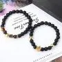 Finrezio 4PCS Bead Bracelet Men Women Black Matte Onyx Tiger Eye Crown King Panther Charm Elastic Adjustable Natural Stone Beads Bracelets Set Finrezio 4PCS Bead Bracelet Men Women Black Matte Onyx Tiger Eye Crown King Panther Charm Elastic Adjustable Natural Stone Beads Bracelets Set