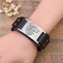 Dawapara Vintage Nordic Fenrir Viking Wolf Scandinavian Talisman Cuff Leather Bracelet Men Jewelry