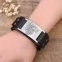 Dawapara Vintage Nordic Fenrir Viking Wolf Scandinavian Talisman Cuff Leather Bracelet Men Jewelry