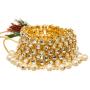 Bindhani Womens Bollywood Style Jewellery Bridemaids Gold Plated Choker Kundan Necklace Earrings Tikkas Indian Bridal Jewelry Set for Wedding