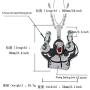 KMASAL Jewelry Hip Hop Cartoon Iced Out Ape Hold Money Bag Big Pendant Chain Pave Colorful CZ Diamond Stone 18K Gold Plated Necklace with 24 Inch Stainless Rope Chain for Men Women