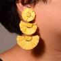 L&N Rainbery Bohemian Handmade Drop Earrings Fashion Beaded Raffia Palm Earrings for Women Tiered Dangle Statement Earrings