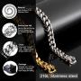 Jewelry Kingdom 1 Mens Necklace or Bracelet, 12MM Silver Cuban Link Chain for Mens Jewelry, Miami Chain Necklace for Women, High Polished 316L Stainless Steel(Length of 7-30inches)