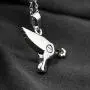 NEW Hummingbird Cremation Jewelry Love Bird URN Necklace Memorial Keepsake Pendant，Carved Locket Stainless Steel Keepsake Waterproof Memorial Pendant for Love,With Tool