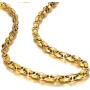 Unique Astro Snake 22 Inches Mens Tungsten Golden Toned Link Necklace Chain (Heavy, Solid)