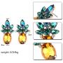 Sparkling Yellow Emerald Crystal Vintage Trendy Fruit Pineapple Earrings Stud Necklace Jewelry Sets For Women Girls (pineapple earring)