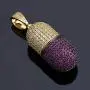 LC8 Jewelry Hip Hop Iced Out Bling CZ Capsule Medicine Pill Holder Container Pendant Cremation Urn Necklace with 20 Inch Stainless Steel