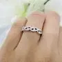 Dazzlingrock Collection 10K Gold Round Aquamarine & White Diamond Bridal Stackable Anniversary Wedding Band Swirl Ring