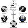 WESTMIAJW Mens Stainless Steel Silver Gold Jesus Cross Pendant Necklace Chain Bracelet Set Jewelry 45/50/55/60/65/70/75cm