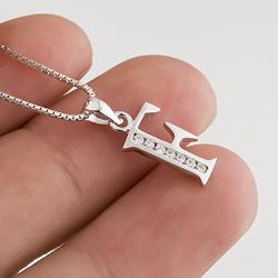 YFN Initial Pendant Necklace Sterling Silver with Cubic Zirconial 26 Letter Alphabet Jewelry for Women Teen Girl