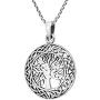 AeraVida Mystic Celtic Frame Eternal Tree of Life .925 Sterling Silver Pendant Necklace