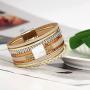 Suyi Leather Wrap Bracelet Multilayer Boho Cuff Bracelet with Magnetic Clasp Handmade Jewelry Gift for Women Her