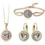 MAFMO Women Fashion Jewelry 18K Gold Plated Crystal Round Shaped Necklace Bracelet Earrings Set MAFMO Women Fashion Jewelry 18K Gold Plated Crystal Round Shaped Necklace Bracelet Earrings Set