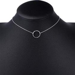S925 Sterling Silver Dainty Simple Choker Necklace,Rolo Chain,Adjustable 13 inches to 16 inches