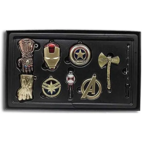 Avengers Infinite War Defeat Superhero Boxed Badge Iron Man Necklace Pendant Iron Man Singular Dr. Ago Moto Eye Amulet Jewelry (NO.5)