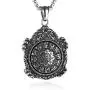 HZMAN Vintage Tibetan I Ching Spiritual Divination Om Stainless Steel Pendant Necklace Yoga Jewelry