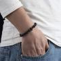 SOFTONES 8MM Lava Rock Aromatherapy Anxiety Essential Oil Diffuser Black and White Intervals Beads Bracelet for Men Women, Friendship Couples Bracelets Gifts