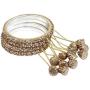 Ratna creation Sanara Designer Indian Bollywood Style Hanging Lac Bangles Bracelets Wedding Sparkling Latken 4 Pc Multi Color Churi Bangle Set Jewelry