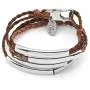 Lizzy James Mini Addison Braided Leather Wrap Bracelet with Silverplate Crescents in Natural Antique Brown Leather Lizzy James Mini Addison Braided Leather Wrap Bracelet with Silverplate Crescents in Natural Antique Brown Leather