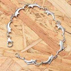 Shop LC Dolphin Link Bracelet 925 Sterling Silver Fashion Jewelry for Women Gifts for Her Size 7.25''