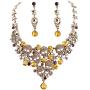 EVER FAITH Womens Crystal Gothic Skulls Stars Statement Necklace Earrings Set