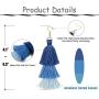 FINREZIO 1-2 Pairs Dangle Tassel Earring for Women Girls Boho Earring Gradient