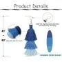 FINREZIO 1-2 Pairs Dangle Tassel Earring for Women Girls Boho Earring Gradient