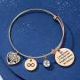 AZORA Family Tree Bracelet I Love You Mom Mothers Day Birthday Gift Stainless Steel Charm Bangle