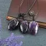 Top Plaza Natural Healing Crystals Teardrop Gemstone Necklace Adjustable Wrapped Stone Pendant Necklaces Reiki Quartz Jewelry for Mens Womens Top Plaza Natural Healing Crystals Teardrop Gemstone Necklace Adjustable Wrapped Stone Pendant Necklaces Reiki Quartz Jewelry for Mens Womens