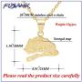 Fusamk Fashion Plated 18K Gold Senegal Map Pendant Necklace,20'' Chain