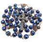 Nazareth Store Deep Blue Crystal Beads Rosary Necklace Holy Soil Medal & Cross Crucifix Christian Handmade Religious Rosaries Nazareth Store Deep Blue Crystal Beads Rosary Necklace Holy Soil Medal & Cross Crucifix Christian Handmade Religious Rosaries