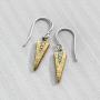 Silpada on Point Triangular Drop Earrings with 5/8 ct Cubic Zirconia in Sterling Silver & Brass