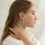 Sllaiss 18K Gold Plated Drop Earrings for Women Dangle Earrings Sparkling Austrian Crystal Celtic Knot Jewelry Gift for Christmas Birthday Anniversary with Box