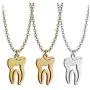 La Espoir Dentist Human Tooth Pendant Necklace Silver/Gold Plated Medical Jewelry Gift for Doctor/Nurse Stainless Steel