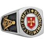 AsAlways Knights Templar Crusaders Cross Ring Gold Stainless Steel Jewelry with Latin Engraving