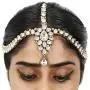MUCH-MORE Gorgeous Style Stunning Gold Plated Kundan Stone Indian Matha Patti Head Partywear Jewelry for Women