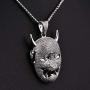 VANAXIN Devil Skull Pendant Necklace Evil Mask for Men Women AAA Iced Out CZ Inlay Jewelry Punk Hip Hop