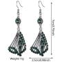 ZRosse Charm Chic Bohemian Vintage Sparkly Rhinestone Earrings Dangle Earrings Antique Silver Ethnic Tribal Retro Crystal Drop Earrings Jewelry for Women Girls