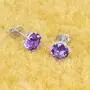 Purple Amethyst, Blue Aquamarine, Sapphire, Tanzanite, Green Emerald, Peridot Red Garnet, Citrine 3.52 Ct Round 925 Sterling Silver Nickle Free Stud Earrings Birthday Gifts For Women By Orchid Jewelry